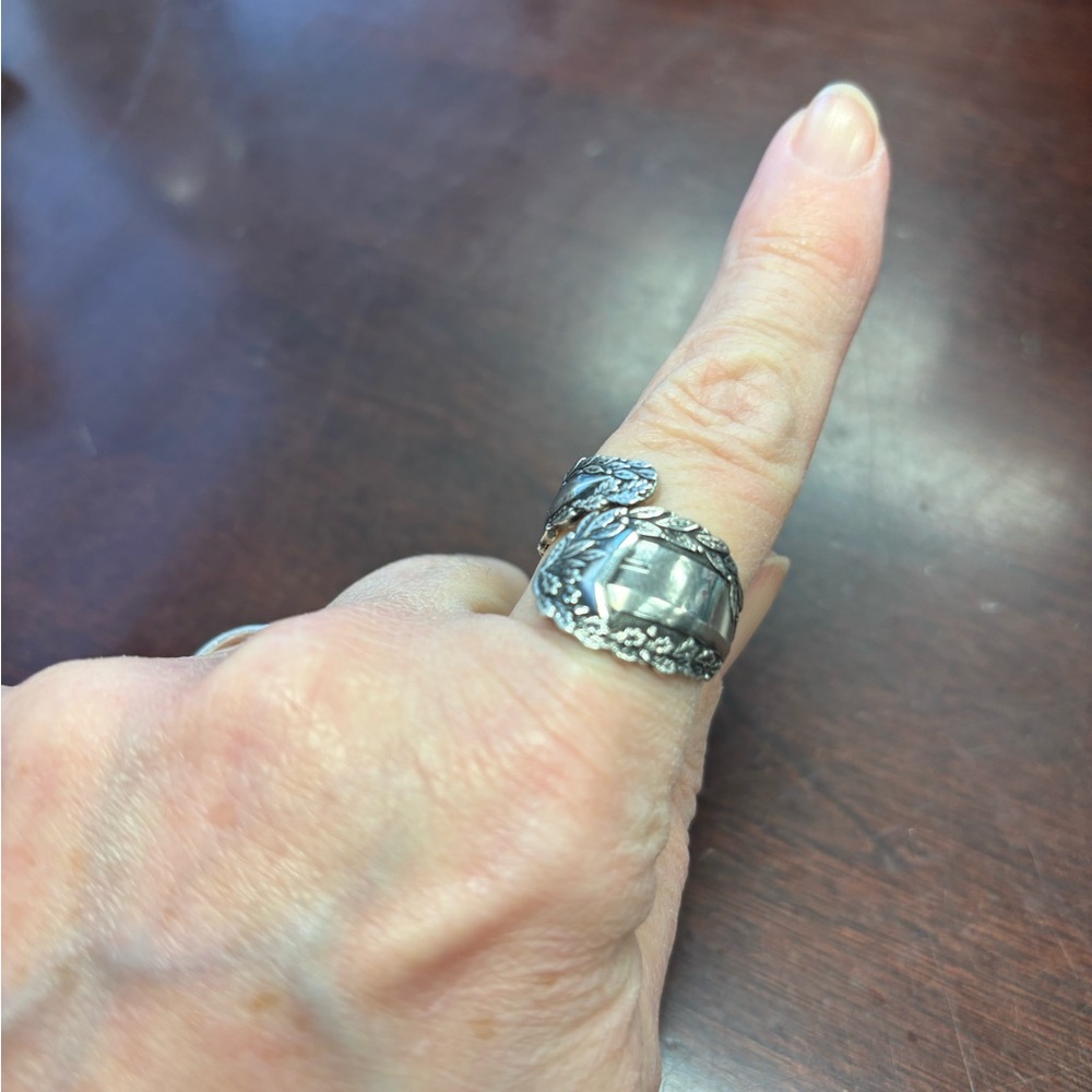 Silver Spoon Ornate Ring Jewelry with Intricate Design